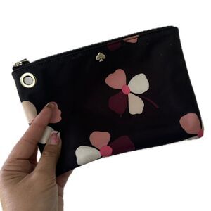 Kate Spade Designer Dawn Dusk Bud Floral Medium Travel Cosmetic Zipper Pouch